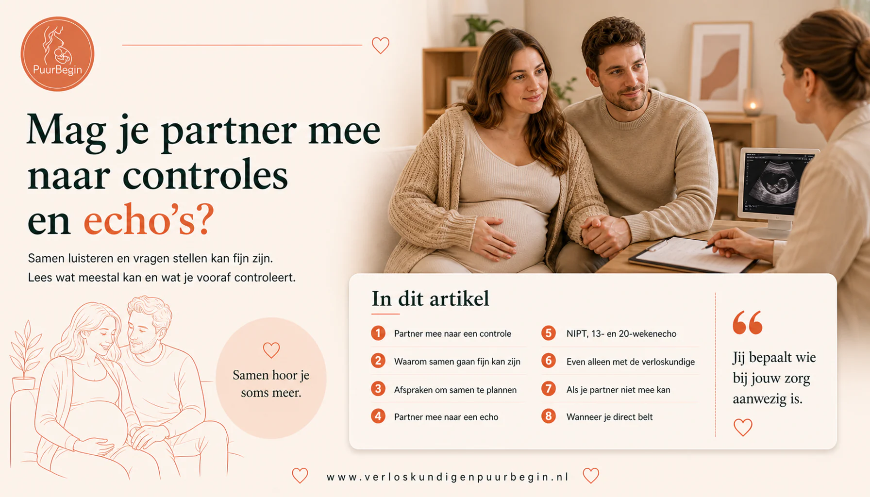 Mag je partner mee naar controles en echo’s?